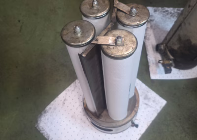 All oil separator elements replaced as part of major maintenance on 30 kW air compressor